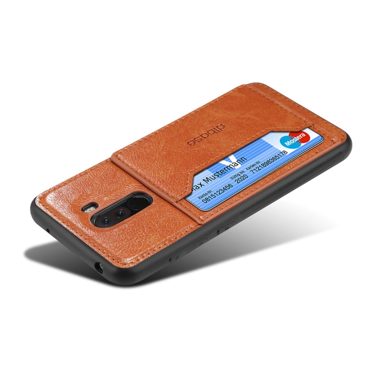Dibase TPU + PC + PU Crazy Horse Texture Protective Case for Xiaomi Pocophone F1, with Holder & Card Slots
