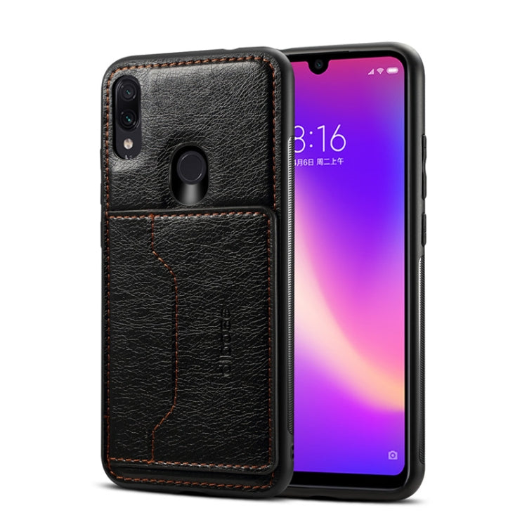 Dibase TPU + PC + PU Crazy Horse Texture Protective Case for Xiaomi Redmi Note 7 & Note 7 Pro, with Holder & Card Slots