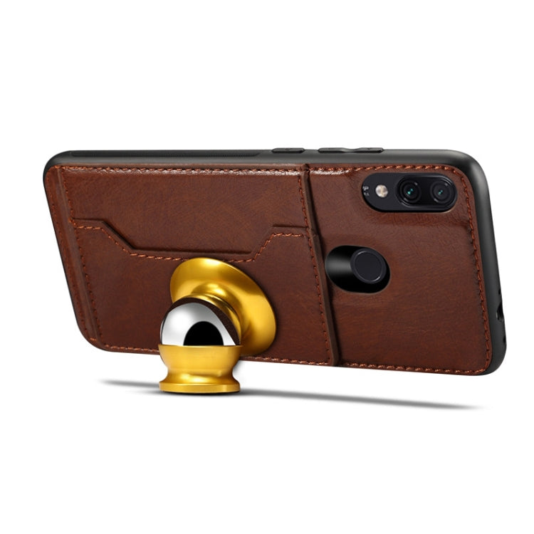 Dibase TPU + PC + PU Crazy Horse Texture Protective Case for Xiaomi Redmi Note 7 & Note 7 Pro, with Holder & Card Slots