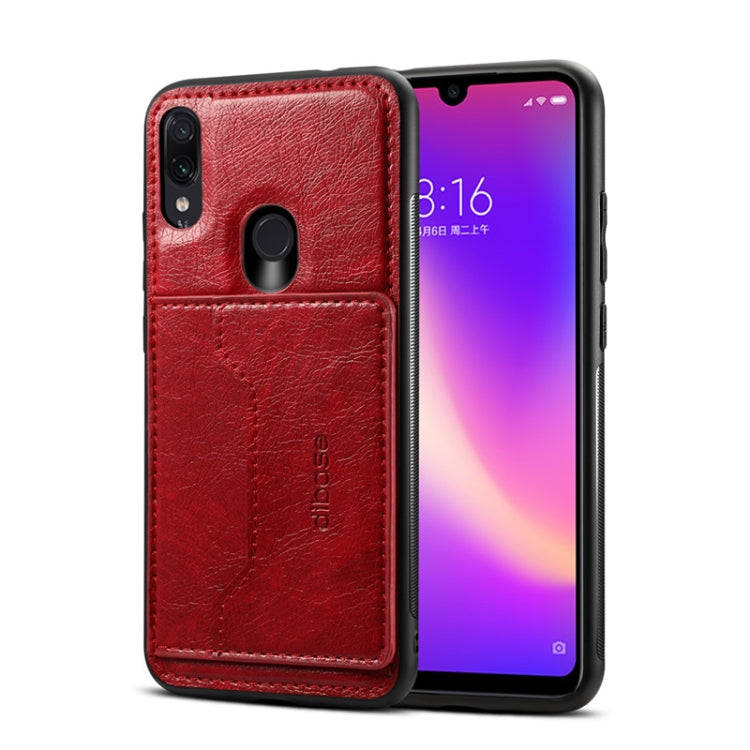 Dibase TPU + PC + PU Crazy Horse Texture Protective Case for Xiaomi Redmi Note 7 & Note 7 Pro, with Holder & Card Slots