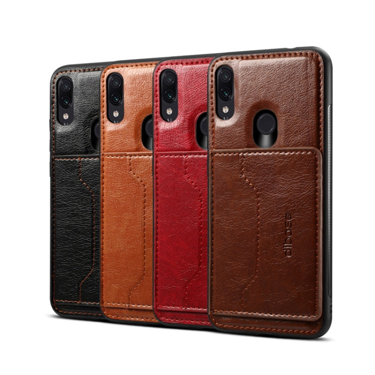 Dibase TPU + PC + PU Crazy Horse Texture Protective Case for Xiaomi Redmi Note 7 & Note 7 Pro, with Holder & Card Slots