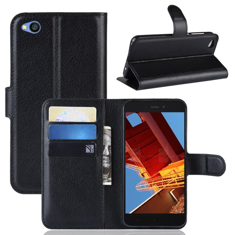 Litchi Texture Horizontal Flip Leather Case for Xiaomi Redmi Go, with Wallet & Holder & Card Slots