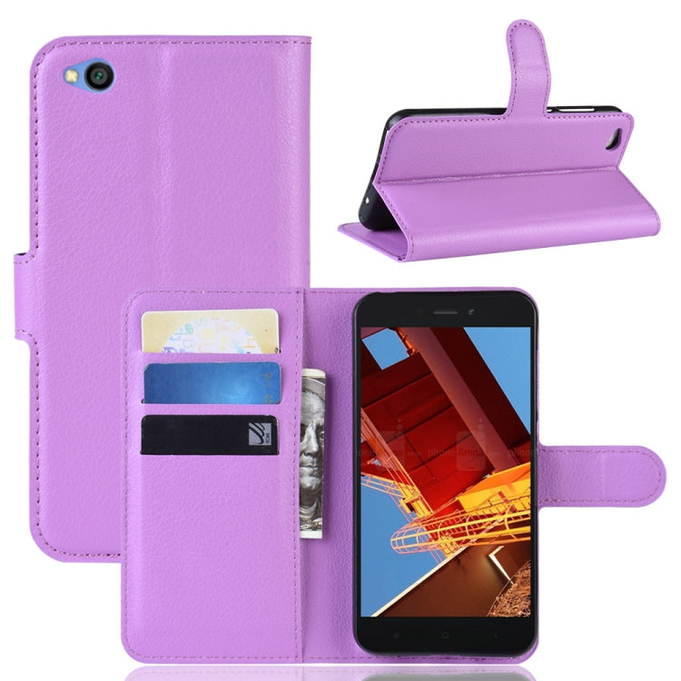 Litchi Texture Horizontal Flip Leather Case for Xiaomi Redmi Go, with Wallet & Holder & Card Slots
