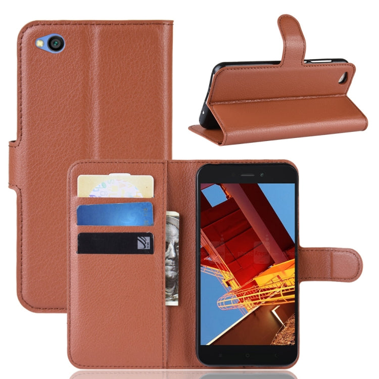 Litchi Texture Horizontal Flip Leather Case for Xiaomi Redmi Go, with Wallet & Holder & Card Slots