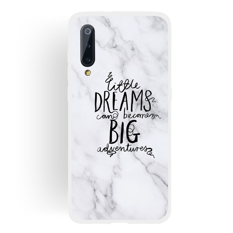 Dream Text Matte Semi-transparent TPU Marble Phone Case for Xiaomi Mi 9