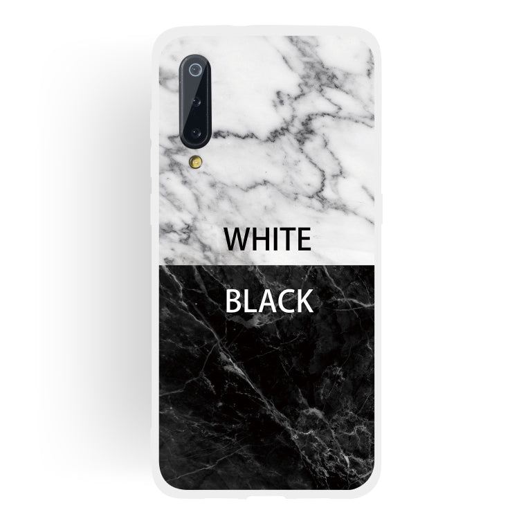 Black and White Text Matte Semi-transparent TPU Marble Mobile Phone Case for Xiaomi Mi 9