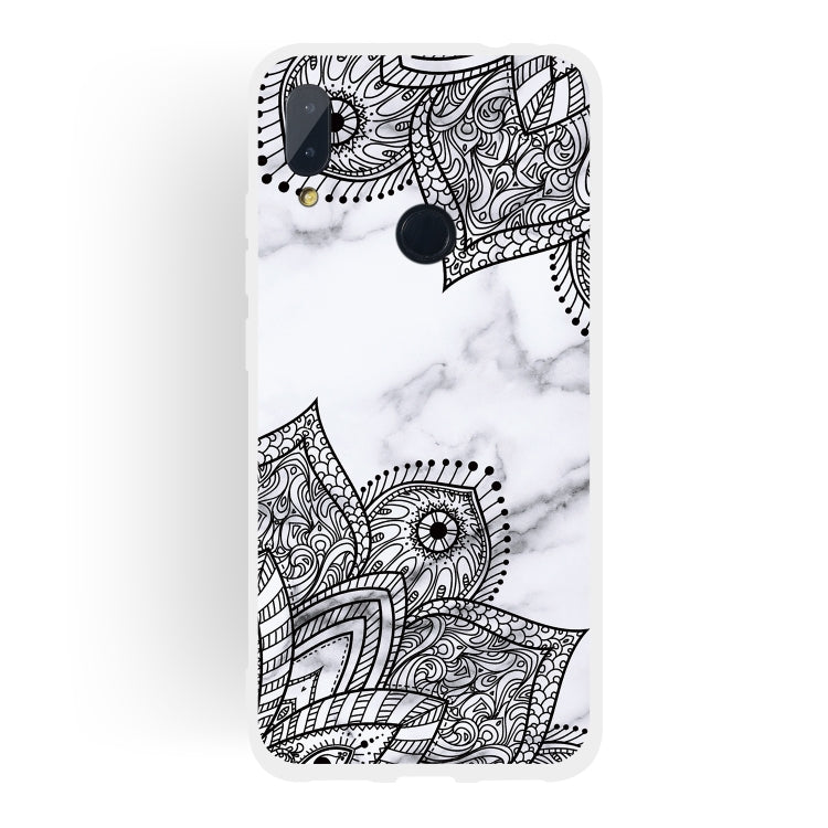 Diagonal Lace Matte Semi-transparent TPU Marble Phone Case for Xiaomi Redmi Note 7
