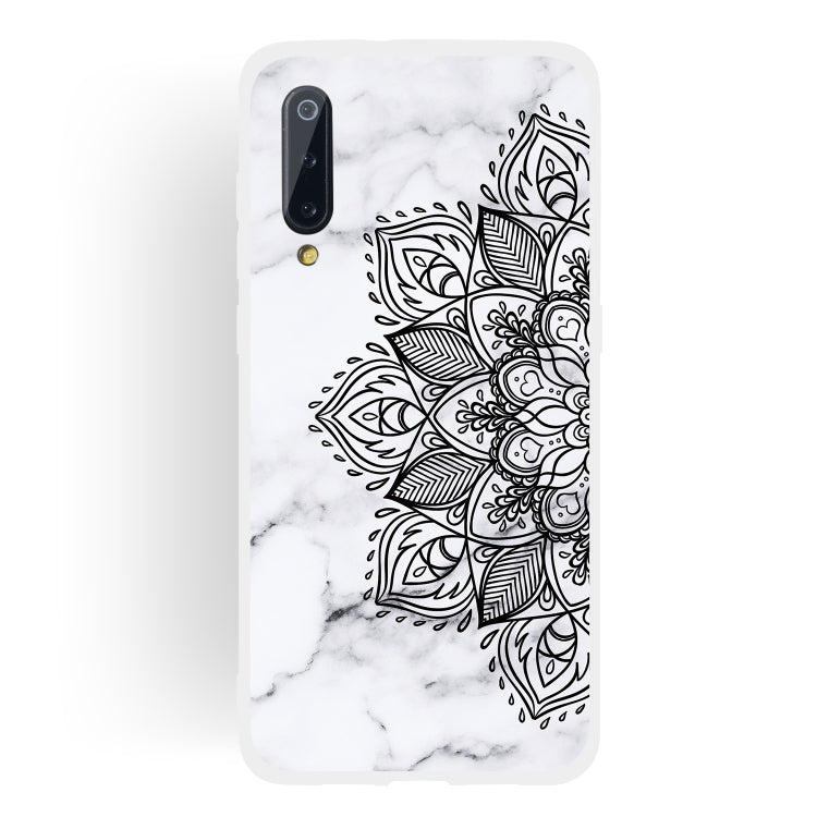 Half Flower Frosted Matte Semi-transparent TPU Marble Phone Case for Xiaomi Mi 9