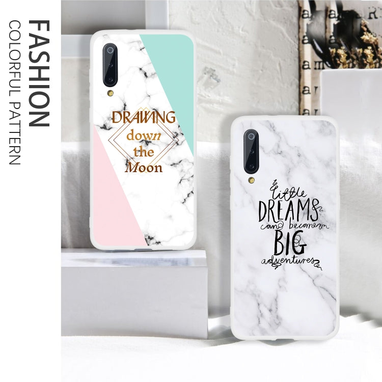 Half Flower Frosted Matte Semi-transparent TPU Marble Phone Case for Xiaomi Mi 9