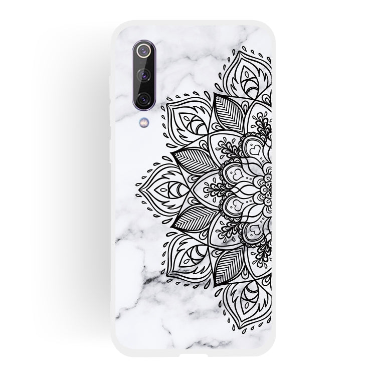 Half Flower Frosted Matte Semi-transparent TPU Marble Phone Case for Xiaomi Mi 9 SE