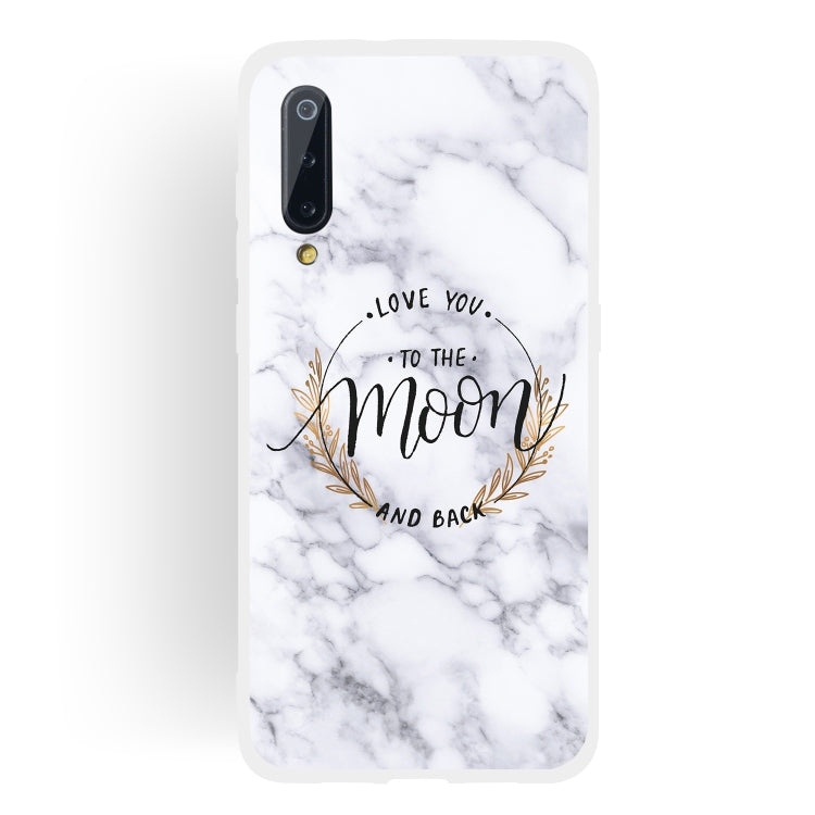 Moon Text Semi-transparent TPU Marble Phone Case for Xiaomi Mi 9