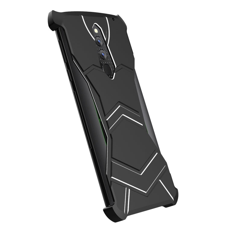 R-JUST Magnet Adsorption Metal Polished Texture Phone Case for Xiaomi Black Shark Helo(Black)