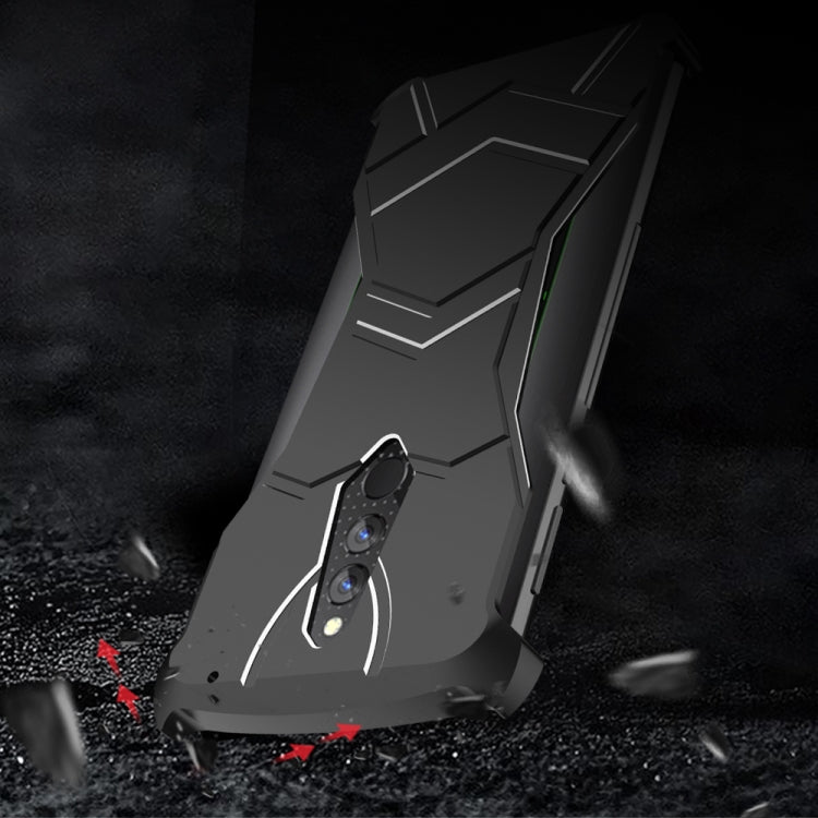 R-JUST Magnet Adsorption Metal Polished Texture Phone Case for Xiaomi Black Shark Helo(Black)