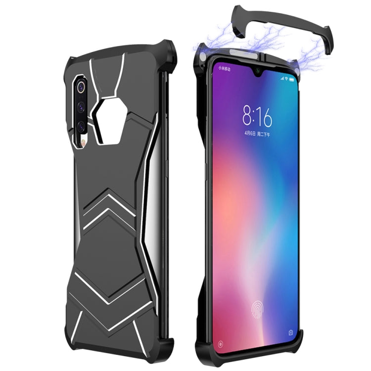 R-JUST Magnet Adsorption Metal Polished Texture Phone Case for Xiaomi Mi 9(Black)