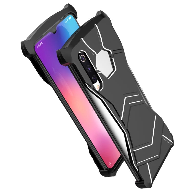 R-JUST Magnet Adsorption Metal Polished Texture Phone Case for Xiaomi Mi 9(Black)