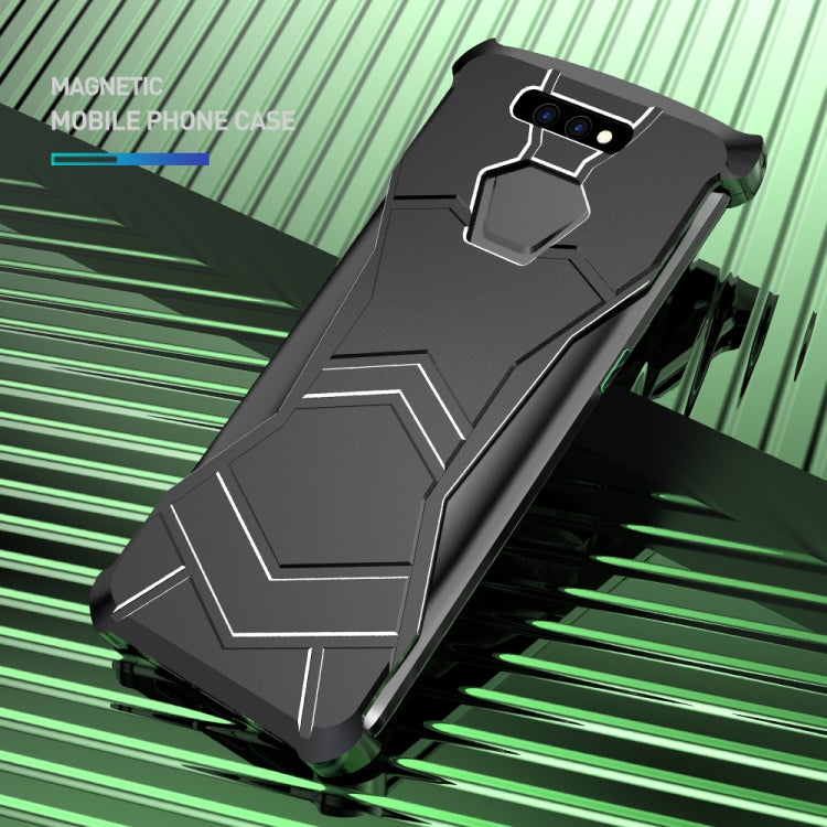 R-JUST Magnet Adsorption Metal Polished Texture Phone Case for Xiaomi Black Shark (Black)