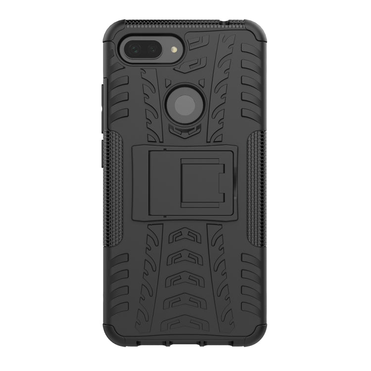 Shockproof PC + TPU Tire Pattern Case for Xiaomi Mi 8 Lite, with Holder