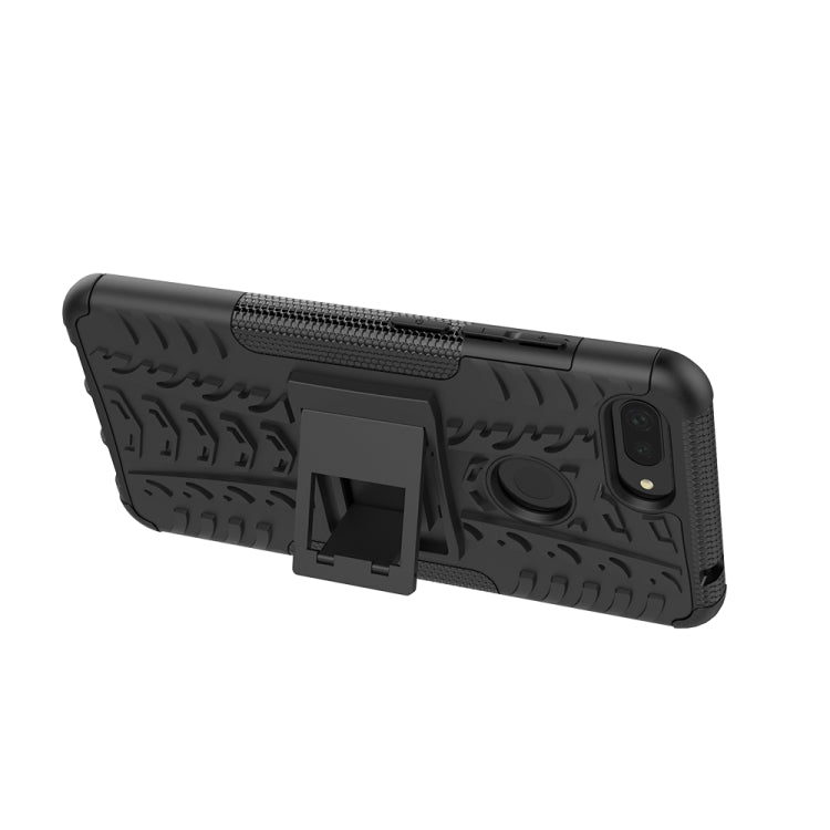 Shockproof PC + TPU Tire Pattern Case for Xiaomi Mi 8 Lite, with Holder
