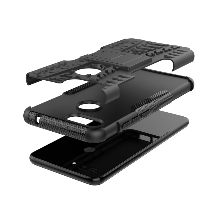 Shockproof PC + TPU Tire Pattern Case for Xiaomi Mi 8 Lite, with Holder