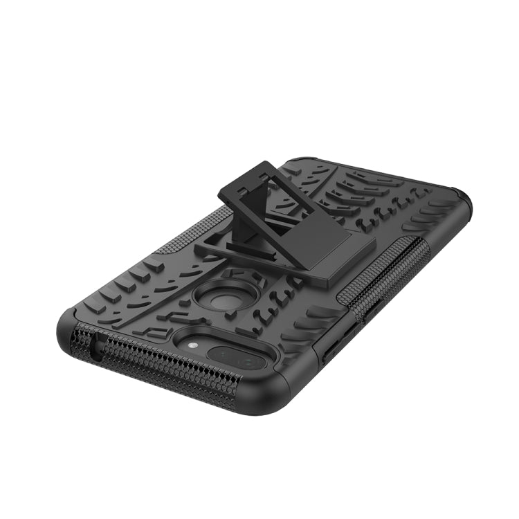 Shockproof PC + TPU Tire Pattern Case for Xiaomi Mi 8 Lite, with Holder