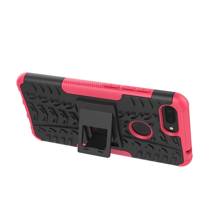 Shockproof PC + TPU Tire Pattern Case for Xiaomi Mi 8 Lite, with Holder