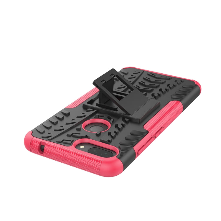 Shockproof PC + TPU Tire Pattern Case for Xiaomi Mi 8 Lite, with Holder