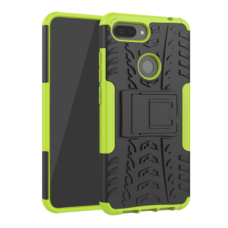 Shockproof PC + TPU Tire Pattern Case for Xiaomi Mi 8 Lite, with Holder