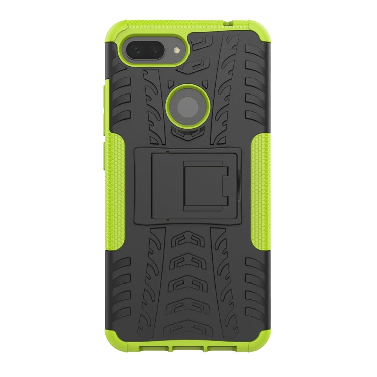 Shockproof PC + TPU Tire Pattern Case for Xiaomi Mi 8 Lite, with Holder