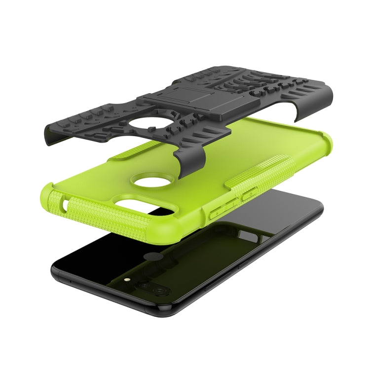 Shockproof PC + TPU Tire Pattern Case for Xiaomi Mi 8 Lite, with Holder