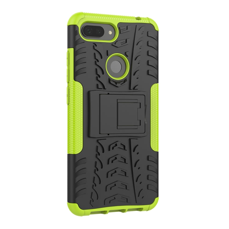 Shockproof PC + TPU Tire Pattern Case for Xiaomi Mi 8 Lite, with Holder