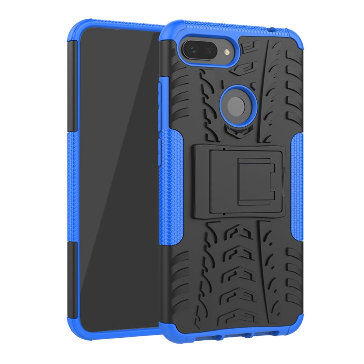 Shockproof PC + TPU Tire Pattern Case for Xiaomi Mi 8 Lite, with Holder