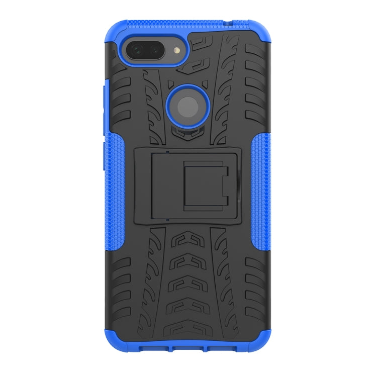 Shockproof PC + TPU Tire Pattern Case for Xiaomi Mi 8 Lite, with Holder