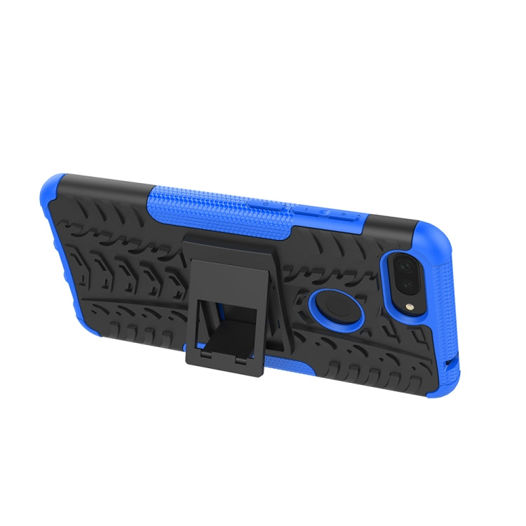 Shockproof PC + TPU Tire Pattern Case for Xiaomi Mi 8 Lite, with Holder