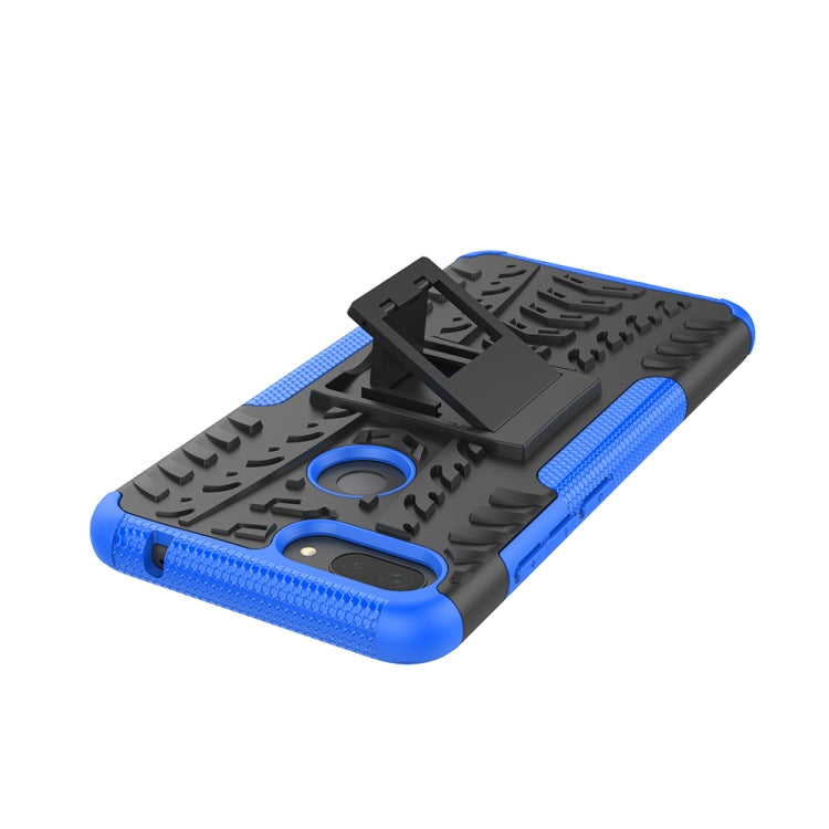 Shockproof PC + TPU Tire Pattern Case for Xiaomi Mi 8 Lite, with Holder