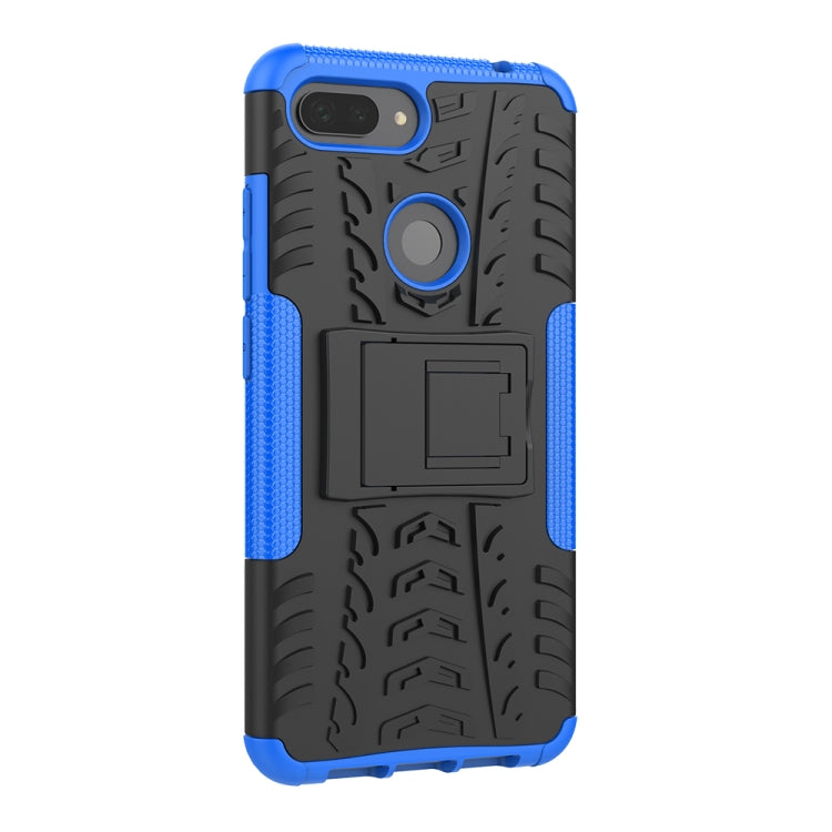 Shockproof PC + TPU Tire Pattern Case for Xiaomi Mi 8 Lite, with Holder