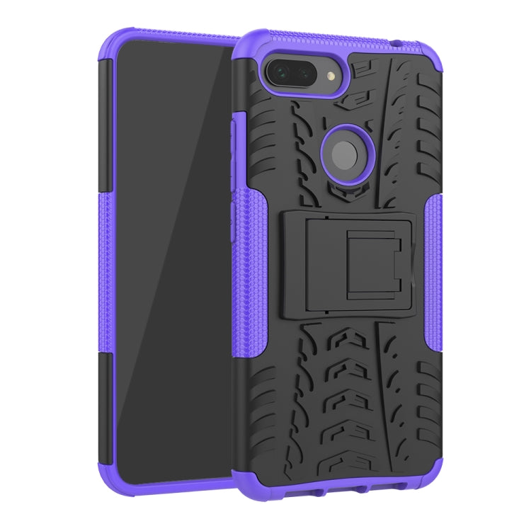 Shockproof PC + TPU Tire Pattern Case for Xiaomi Mi 8 Lite, with Holder