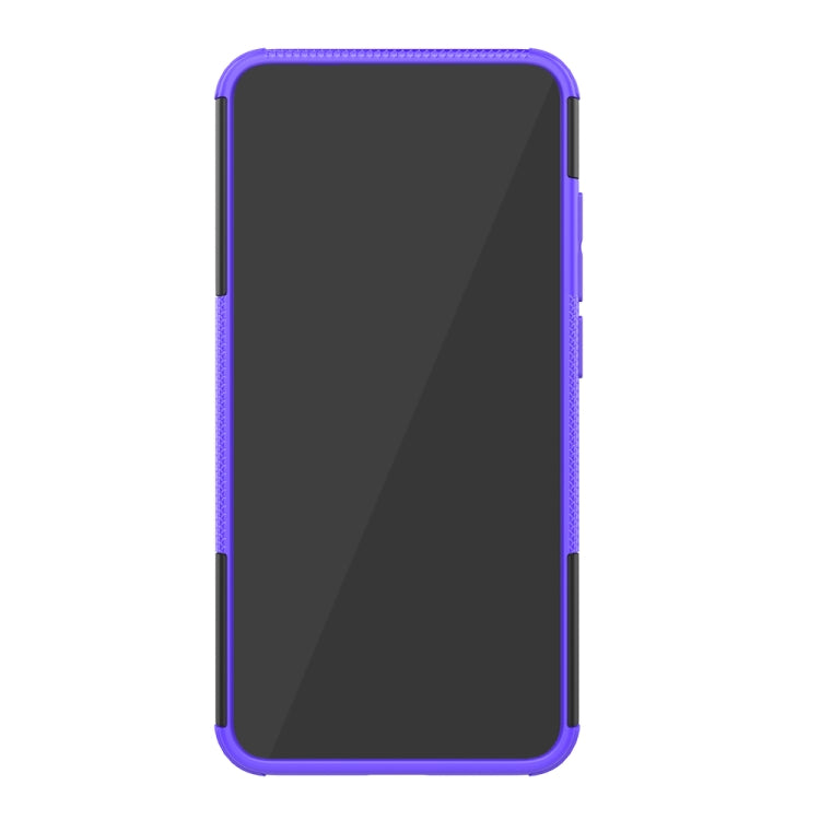 Shockproof PC + TPU Tire Pattern Case for Xiaomi Mi 8 Lite, with Holder