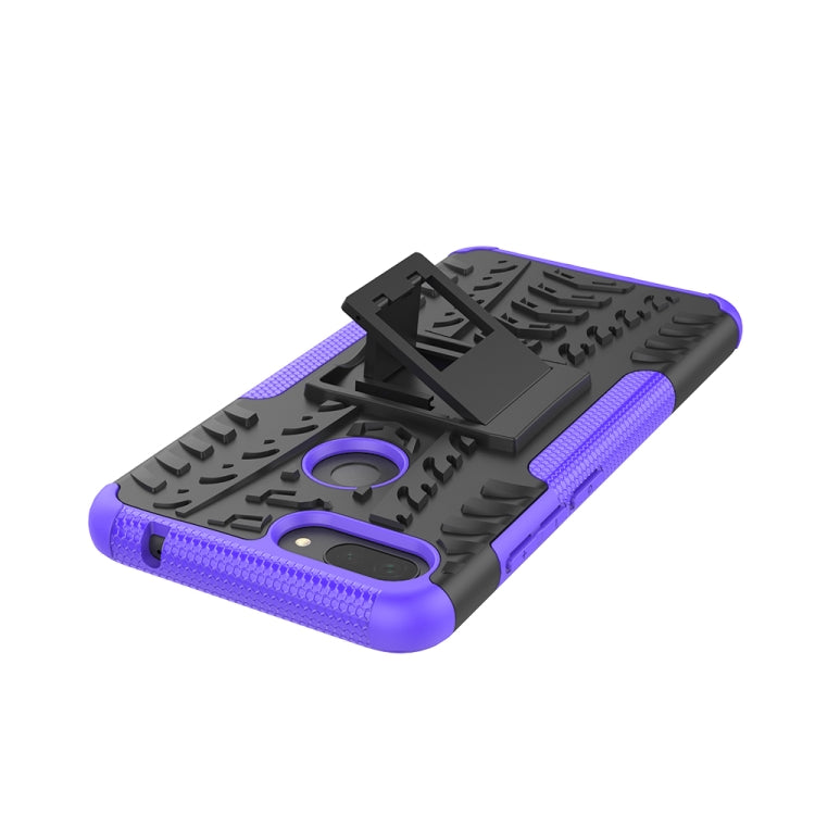 Shockproof PC + TPU Tire Pattern Case for Xiaomi Mi 8 Lite, with Holder