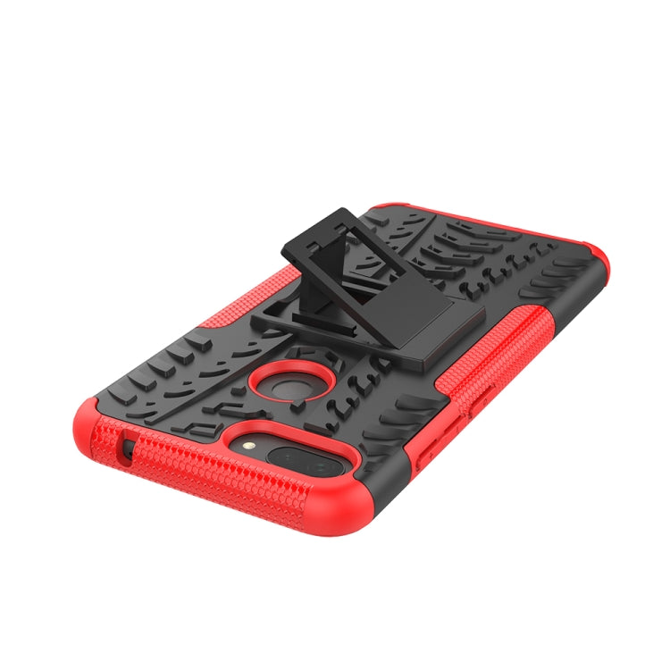 Shockproof PC + TPU Tire Pattern Case for Xiaomi Mi 8 Lite, with Holder