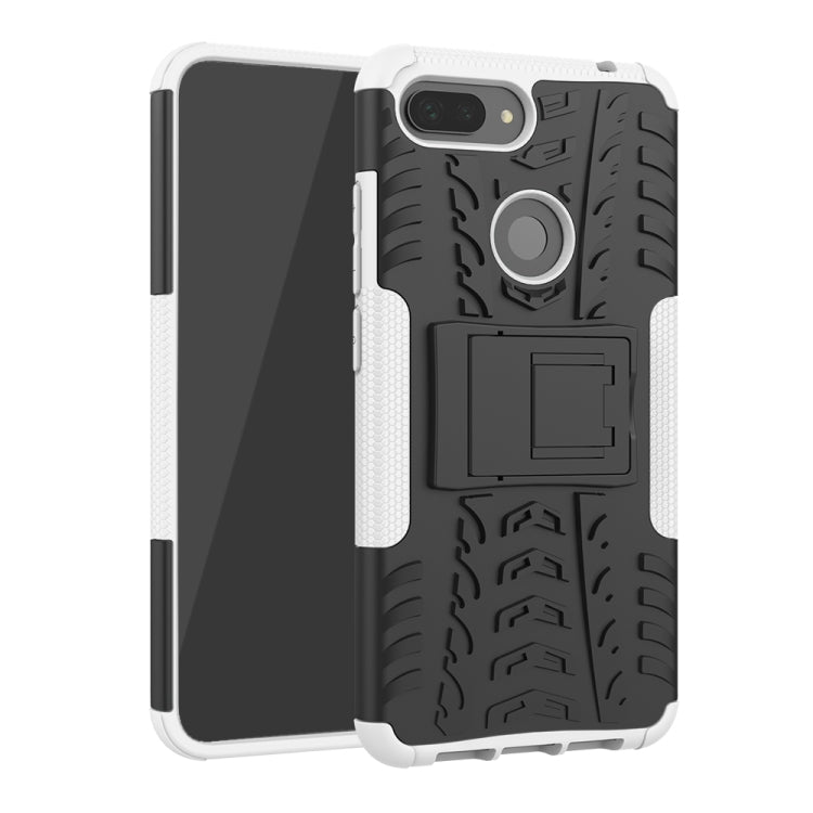 Shockproof PC + TPU Tire Pattern Case for Xiaomi Mi 8 Lite, with Holder