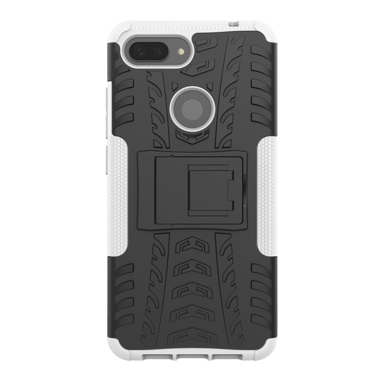 Shockproof PC + TPU Tire Pattern Case for Xiaomi Mi 8 Lite, with Holder