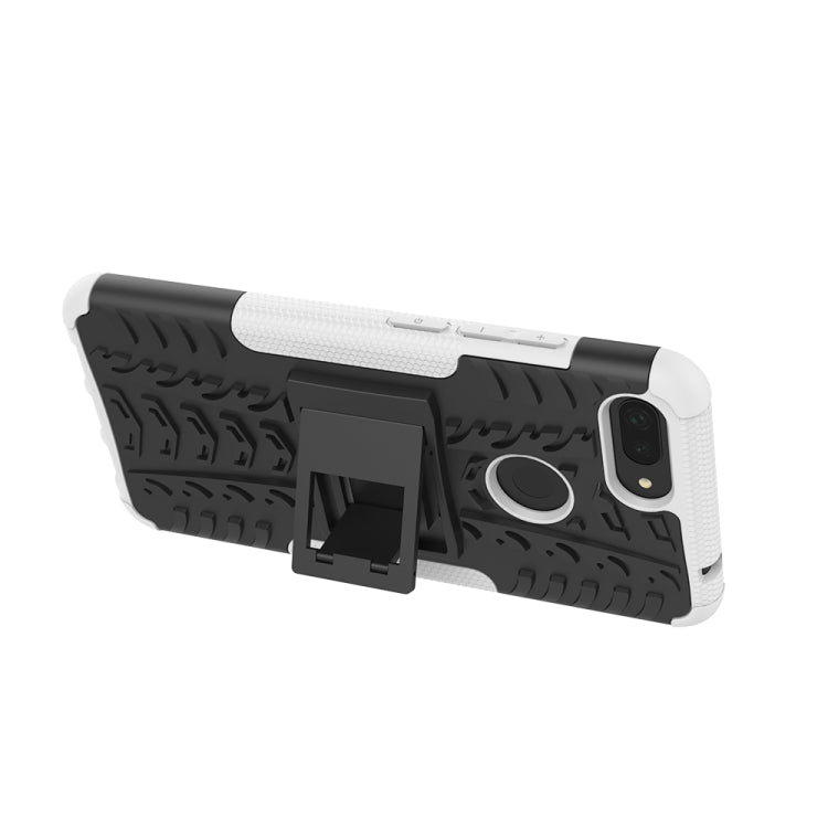 Shockproof PC + TPU Tire Pattern Case for Xiaomi Mi 8 Lite, with Holder