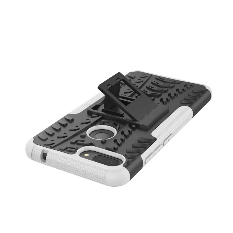 Shockproof PC + TPU Tire Pattern Case for Xiaomi Mi 8 Lite, with Holder