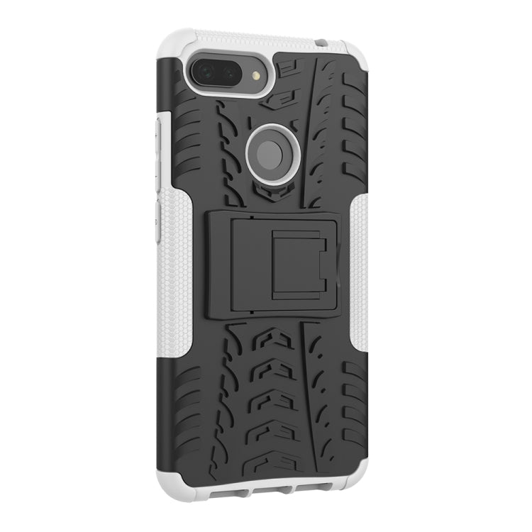 Shockproof PC + TPU Tire Pattern Case for Xiaomi Mi 8 Lite, with Holder