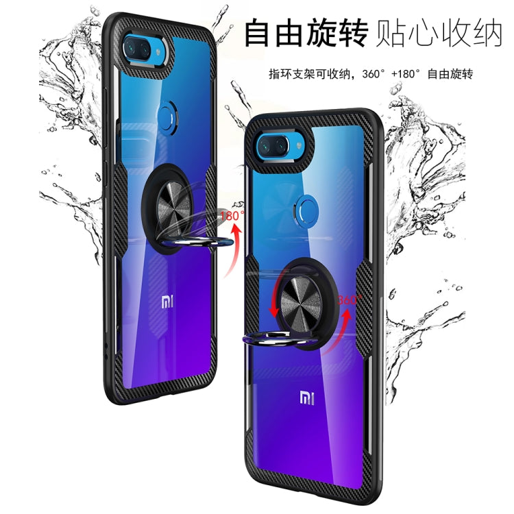 Scratchproof TPU + Acrylic Ring Bracket Protective Case for Xiaomi Mi 8 Lite