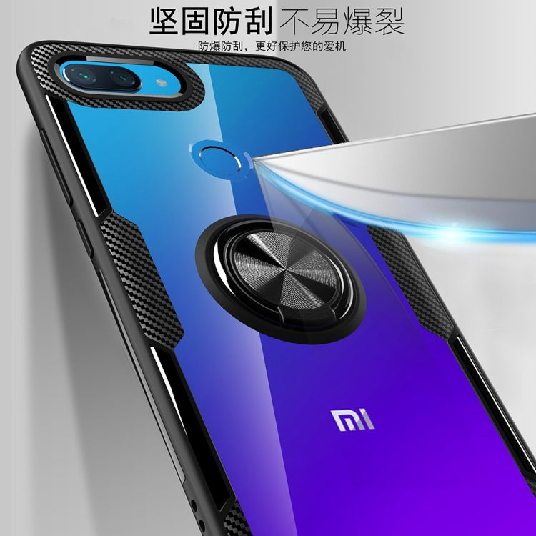 Scratchproof TPU + Acrylic Ring Bracket Protective Case for Xiaomi Mi 8 Lite