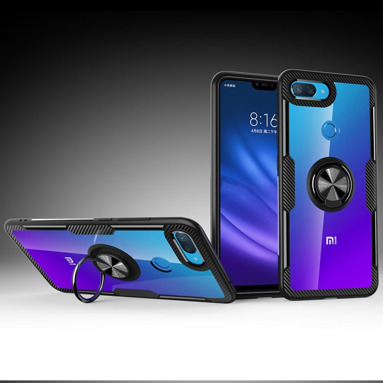 Scratchproof TPU + Acrylic Ring Bracket Protective Case for Xiaomi Mi 8 Lite