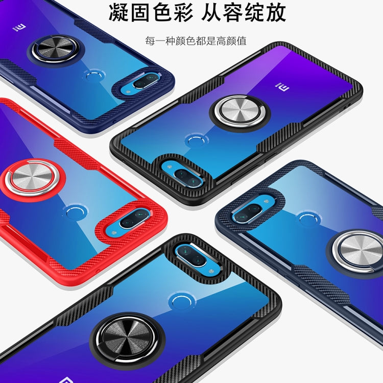 Scratchproof TPU + Acrylic Ring Bracket Protective Case for Xiaomi Mi 8 Lite