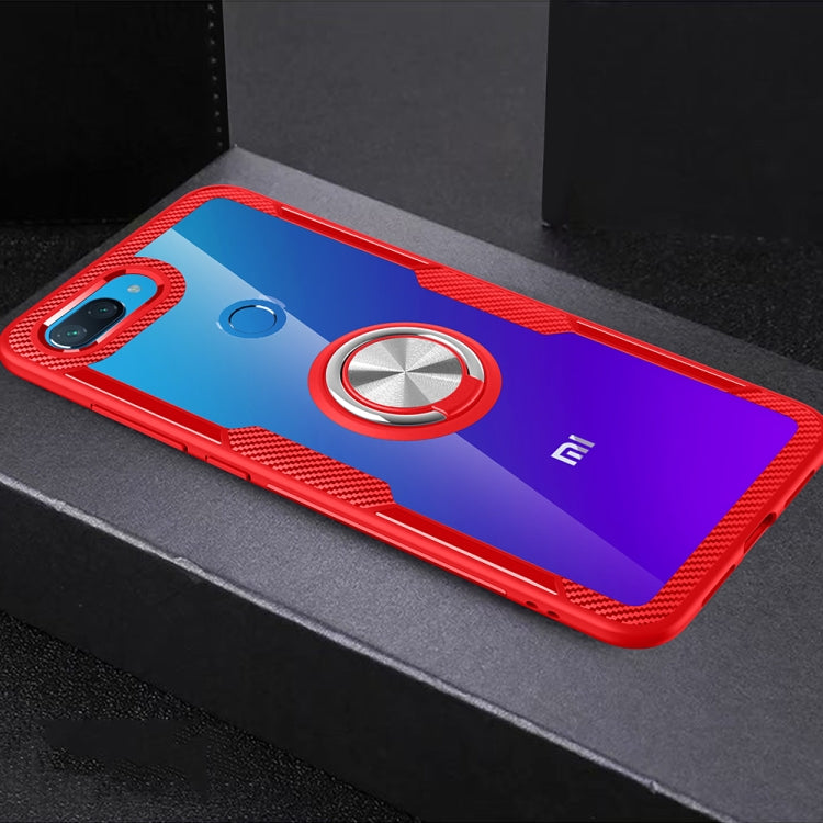 Scratchproof TPU + Acrylic Ring Bracket Protective Case for Xiaomi Mi 8 Lite