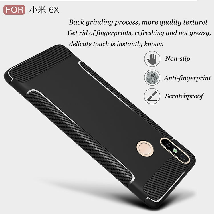 Carbon Fiber Anti-slip TPU Protective Case for Xiaomi Redmi Note 7